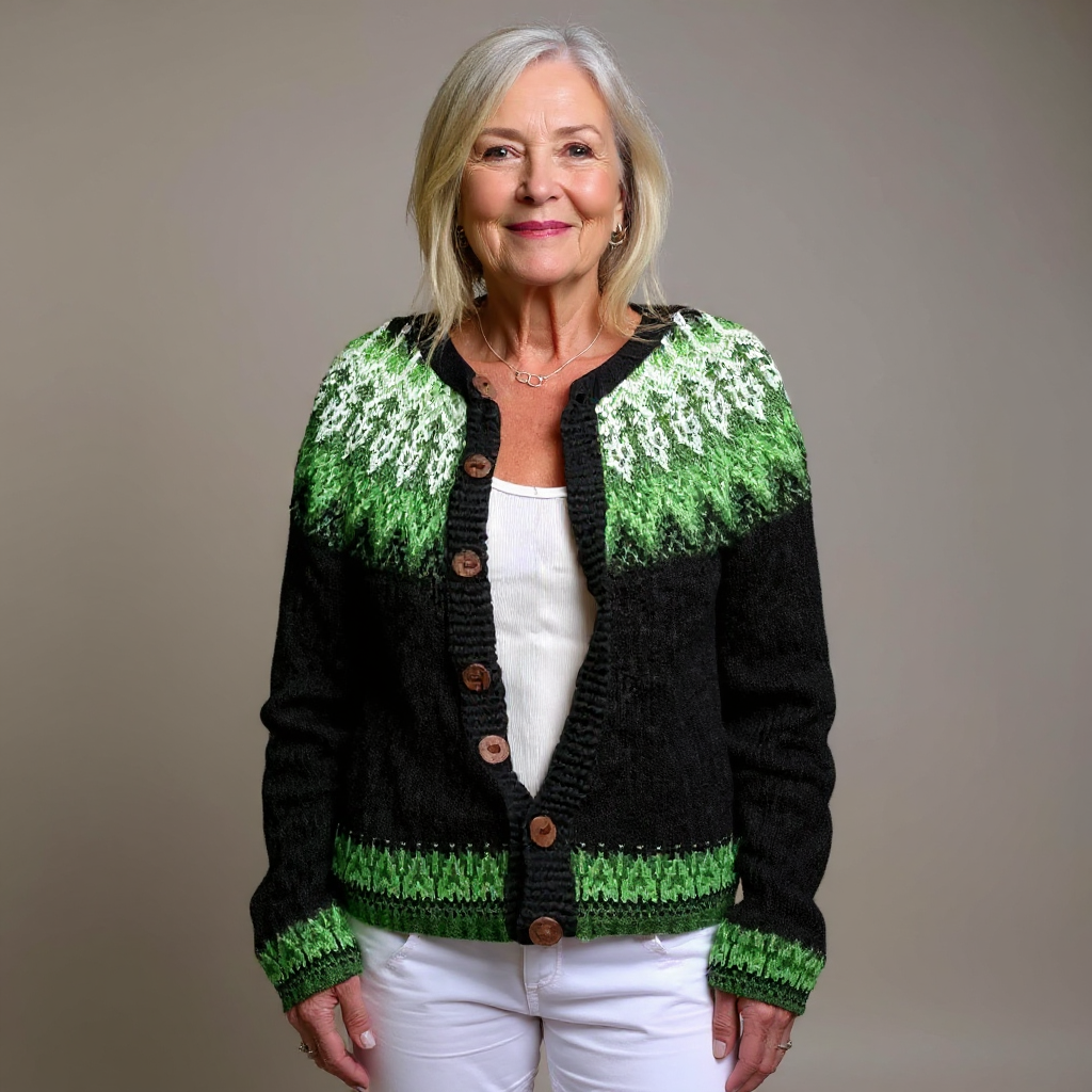 Mireia | Cárdigan de Punto Jacquard Estilo Fair Isle
