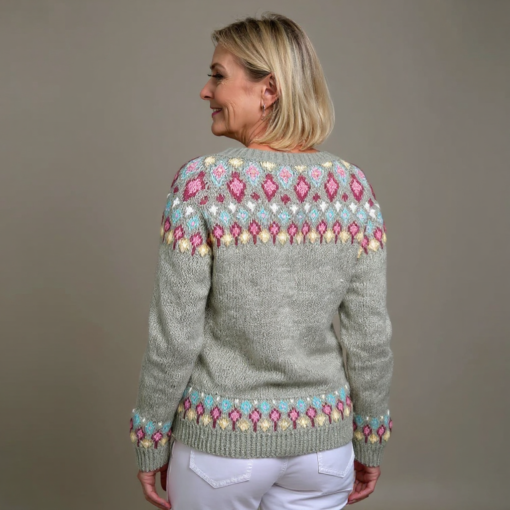 Celia | Cárdigan de Punto Jacquard Estilo Fair Isle