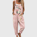 Florencia | Peto Floral Rosa con Tirantes Ajustables y Bolsillos
