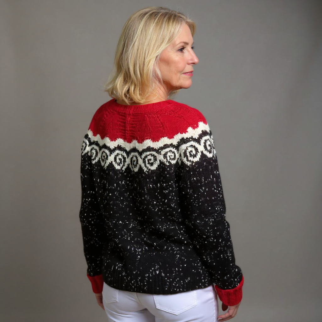 Ofelia | Cárdigan de Punto Fair Isle con Canesú Tejido