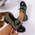 Graciela | Mocasines de Tacón Bajo con Puntera de Charol y Lazo
