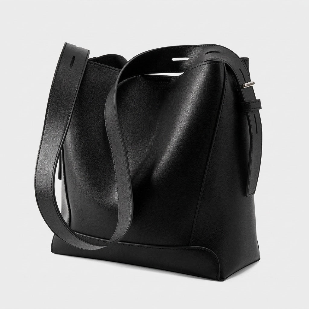 Carlota | Bolso Saco de Piel Auténtica con Bandolera Ajustable