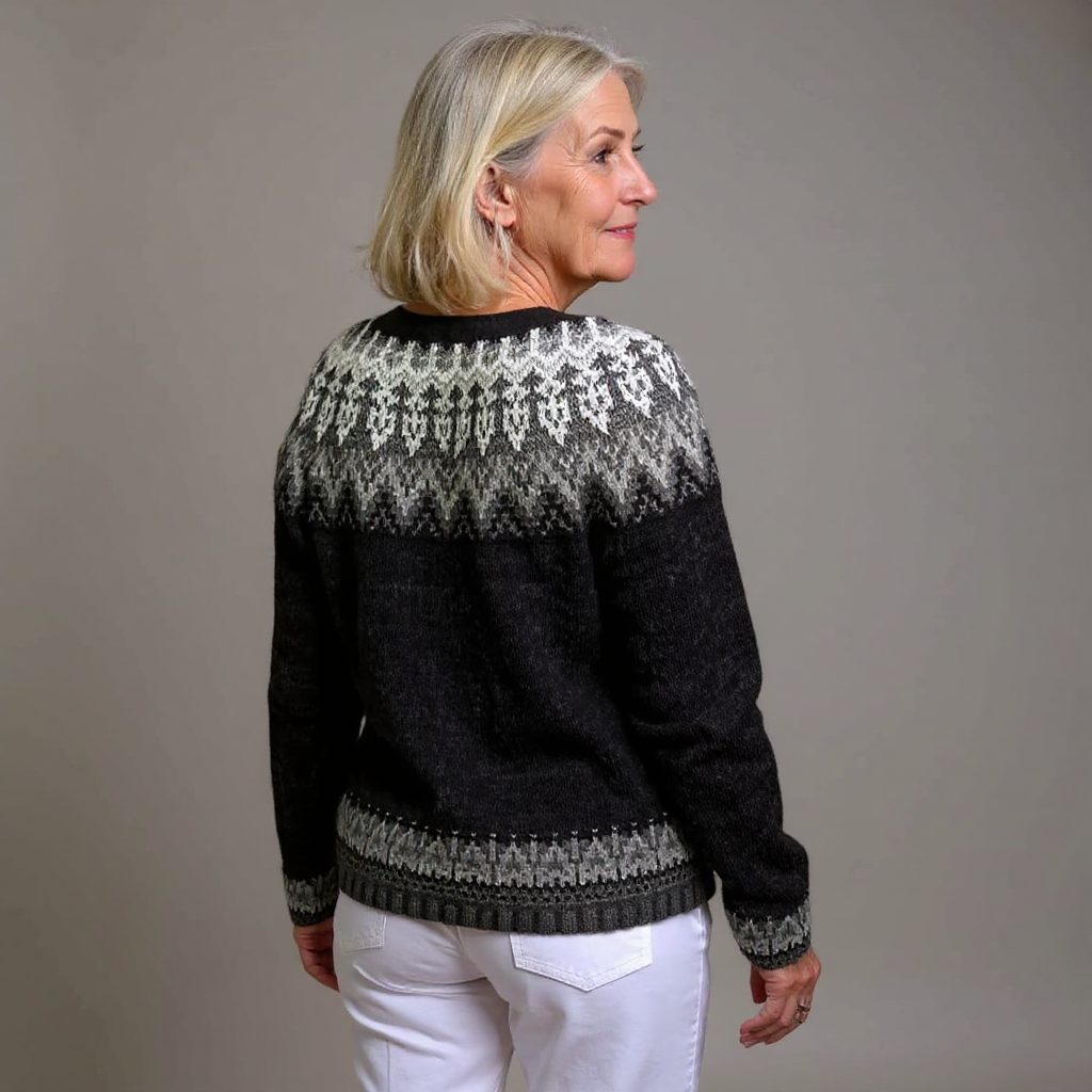 Sara | Cárdigan de Punto Vintage con Canesú Artesanal