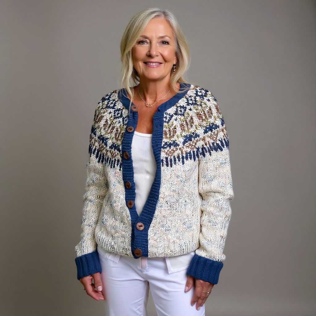Nuria | Cárdigan de Punto Jacquard Estilo Fair Isle