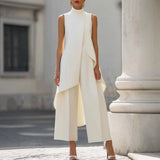 Daniela | Mono Elegante de Cuello Alto con Top Drapeado