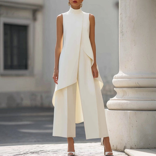 Daniela | Mono Elegante de Cuello Alto con Top Drapeado