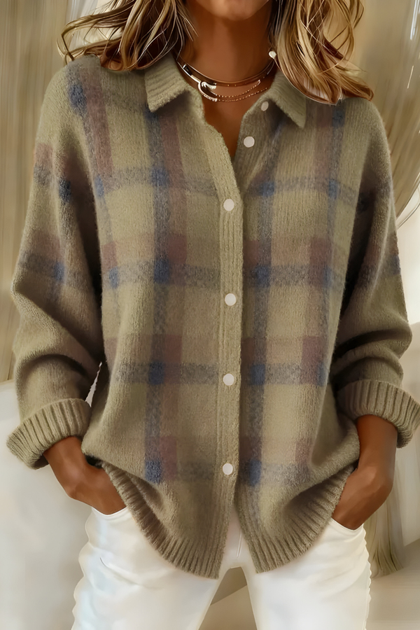 Bárbara | Chaqueta de Punto de Cuadros