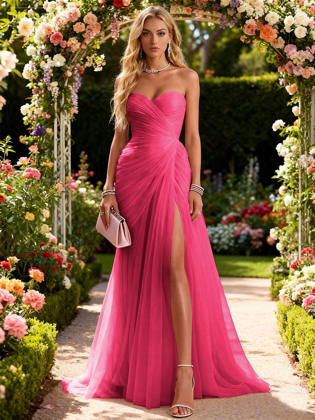 Ariadna | Vestido Largo de Fiesta con Drapeado y Abertura Lateral
