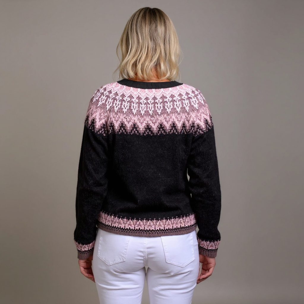 Magdalena | Cárdigan de Punto Islandés con Canesú de Colores