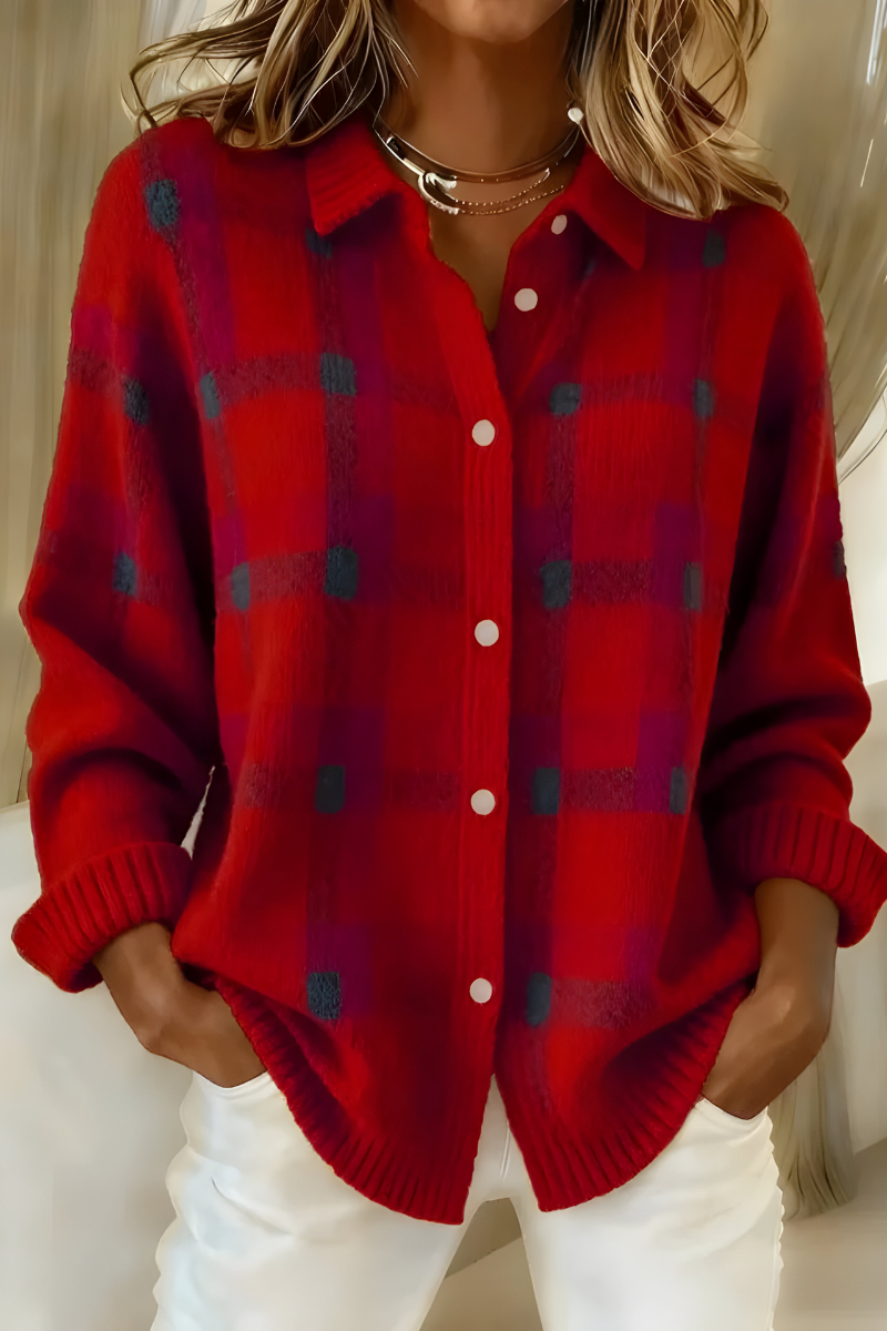 Bárbara | Chaqueta de Punto de Cuadros