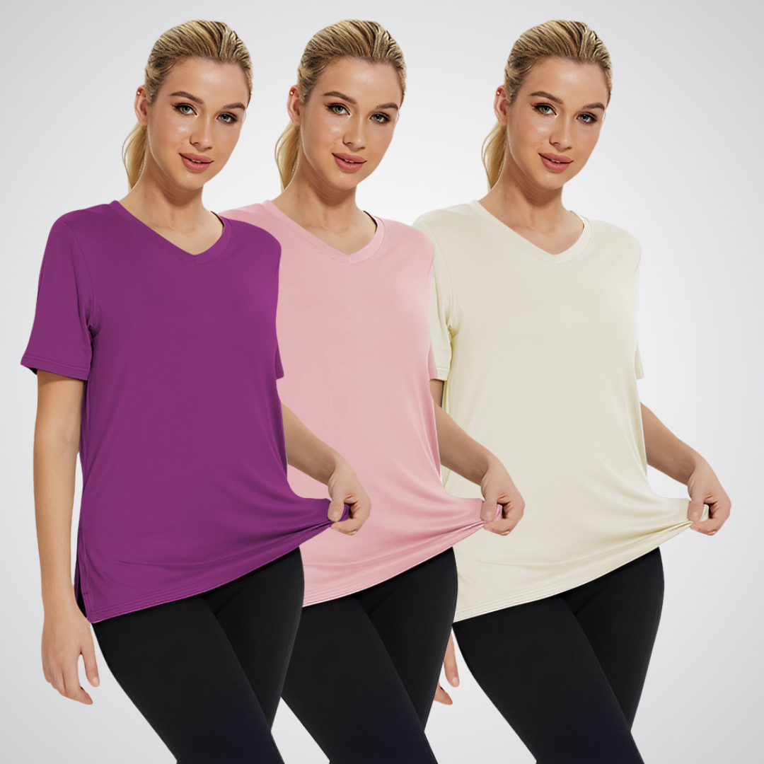 Selena | Pack de 3 Camisetas de Cuello Pico