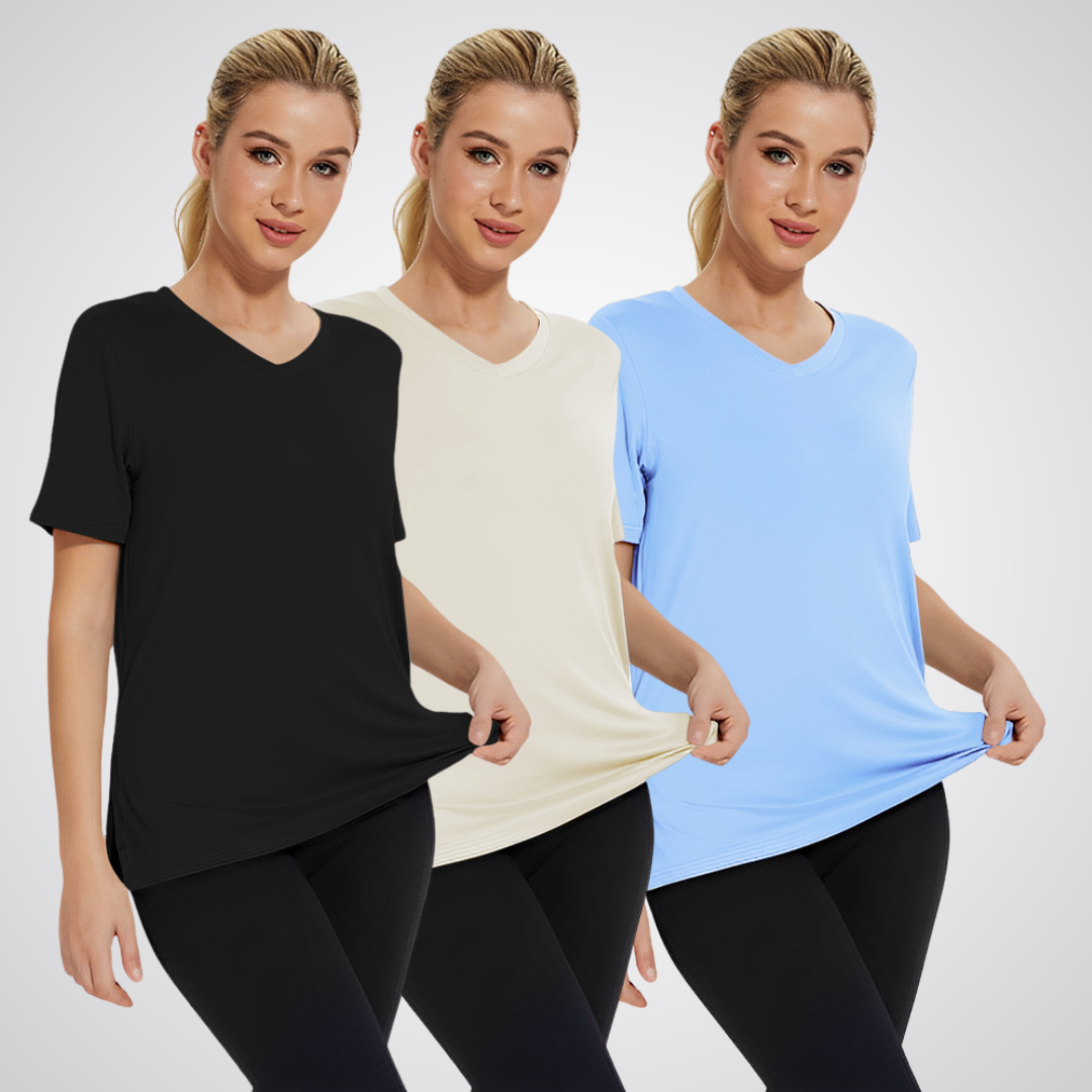Selena | Pack de 3 Camisetas de Cuello Pico
