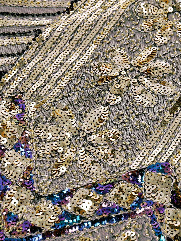Alba | Vestido de Fiesta con Pedrería y Flecos, Estilo Charleston