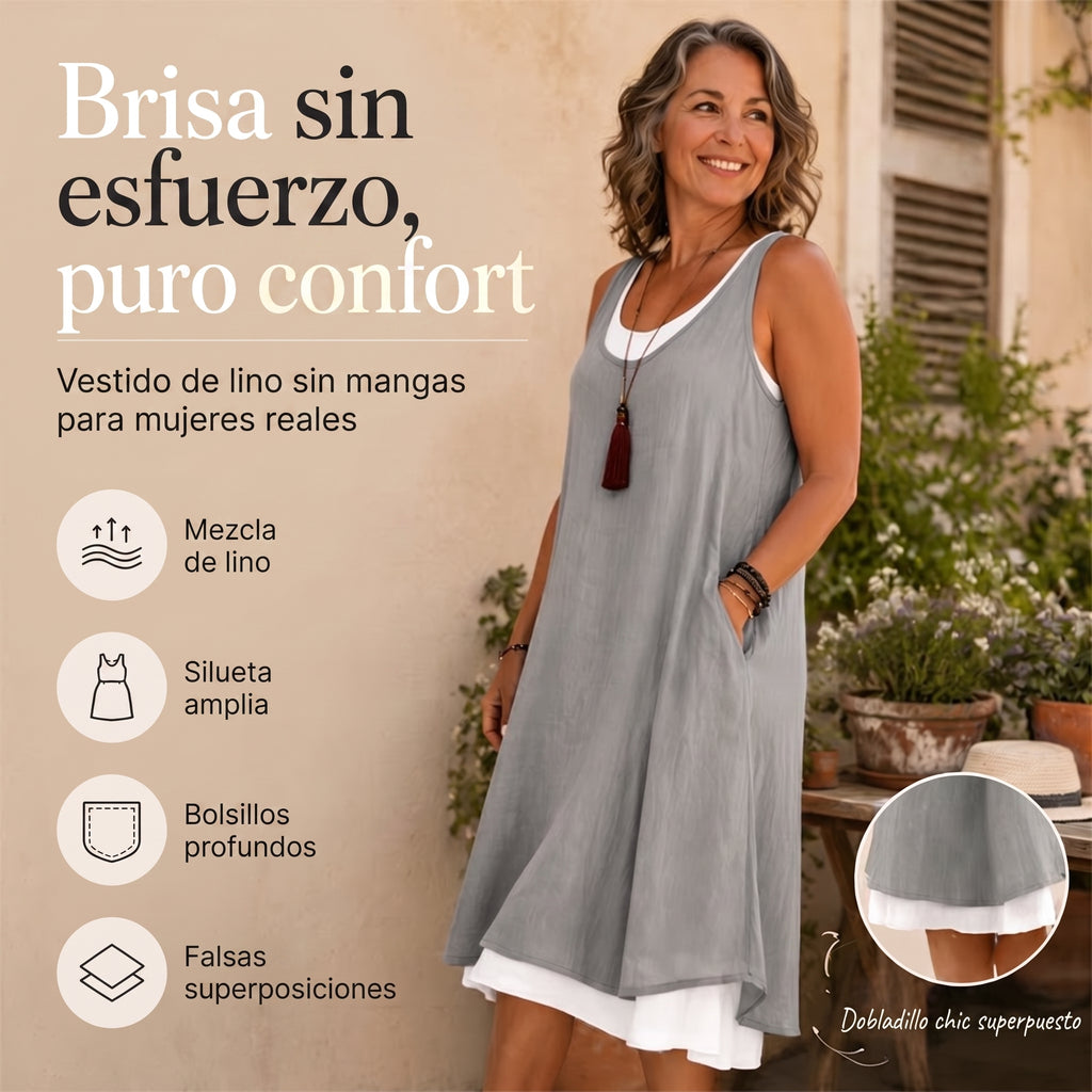 Nora | Vestido Dos Piezas de Tirantes, Corte Amplio y Cómodo