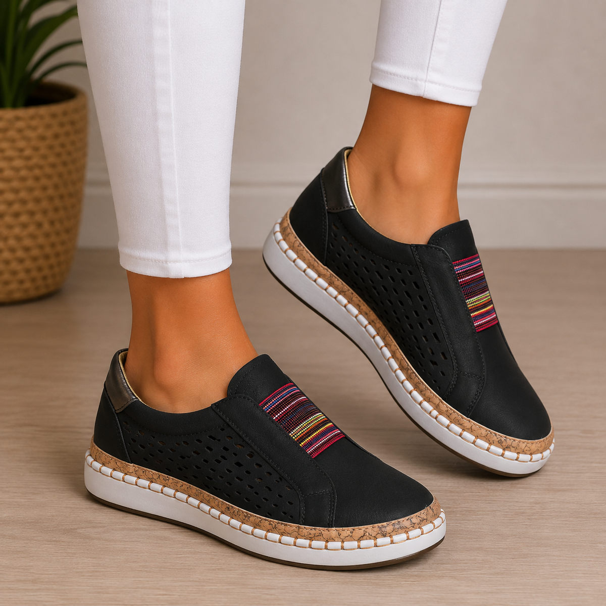 Maribel | Mocasines Calados con Plataforma y Suela de Yute