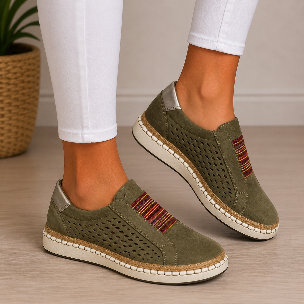 Maribel | Mocasines Calados con Plataforma y Suela de Yute