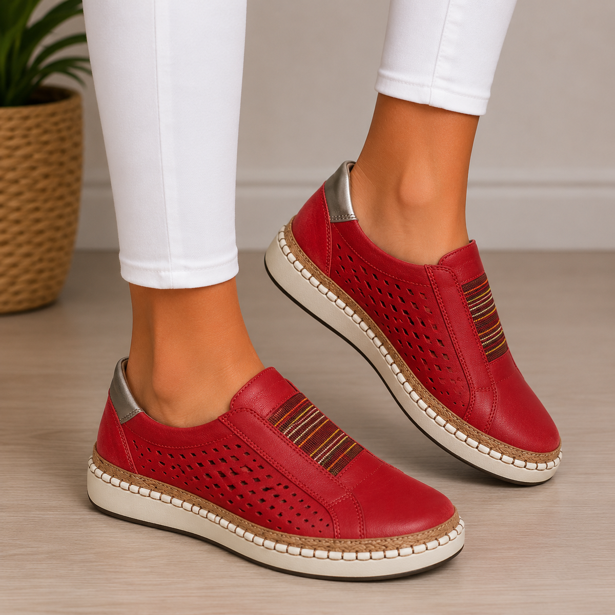 Maribel | Mocasines Calados con Plataforma y Suela de Yute