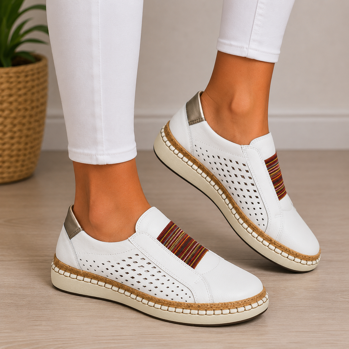 Maribel | Mocasines Calados con Plataforma y Suela de Yute