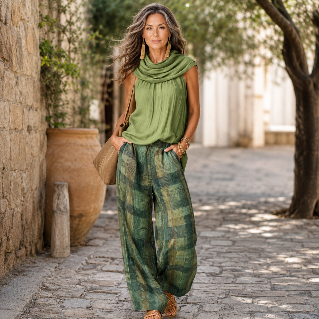 Beatriz | Conjunto de Blusa Fluida y Pantalón Ancho