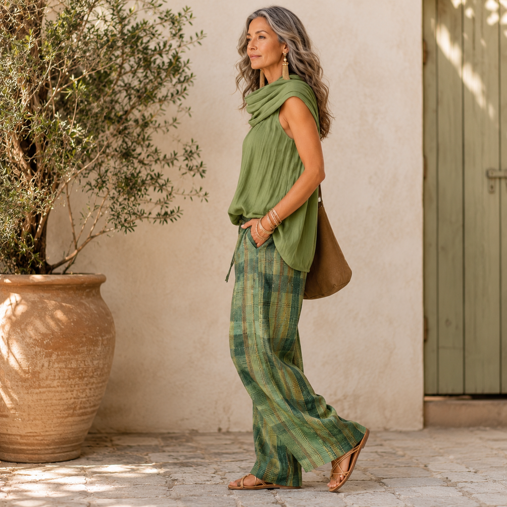 Beatriz | Conjunto de Blusa Fluida y Pantalón Ancho