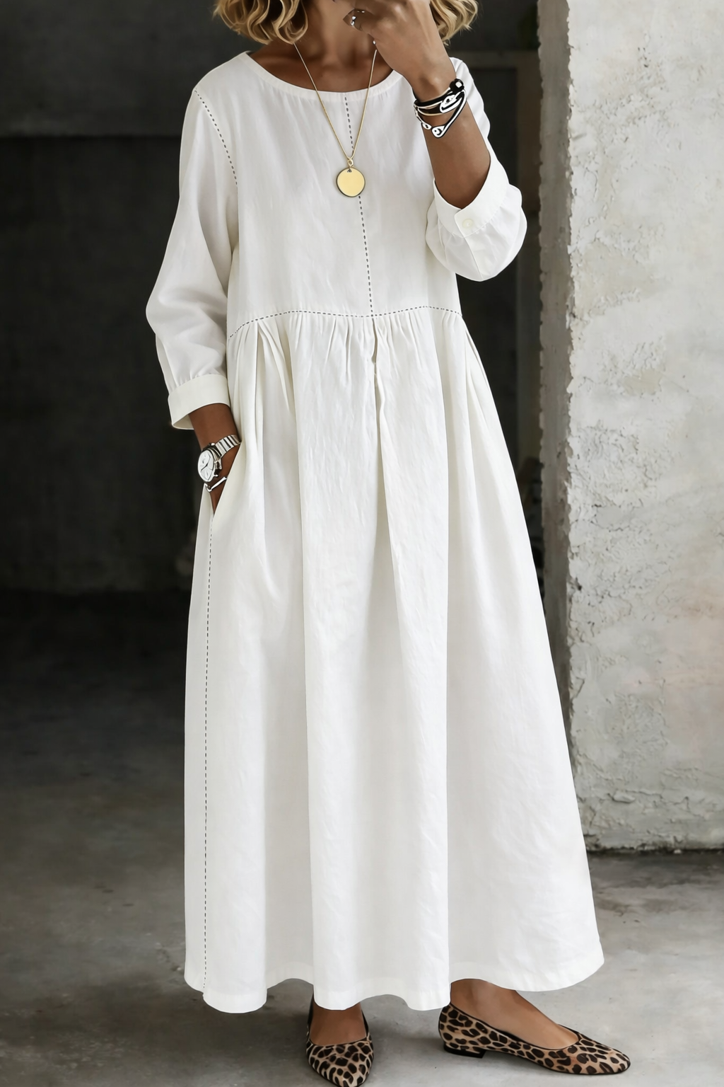 Melisa | Vestido Midi Vaquero de Manga Larga