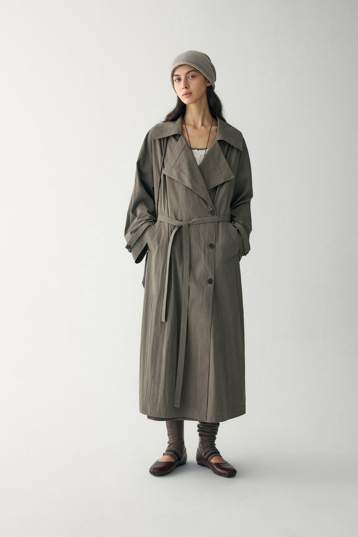 Elena | Trench Largo con Solapa Ancha