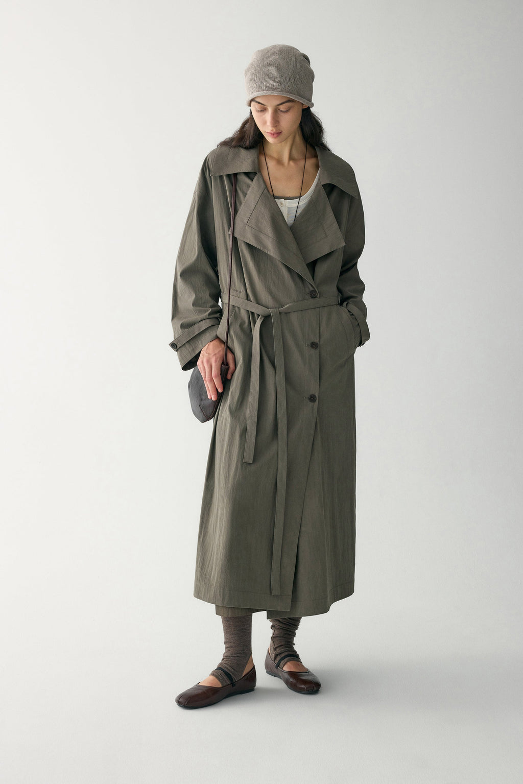 Elena | Trench Largo con Solapa Ancha