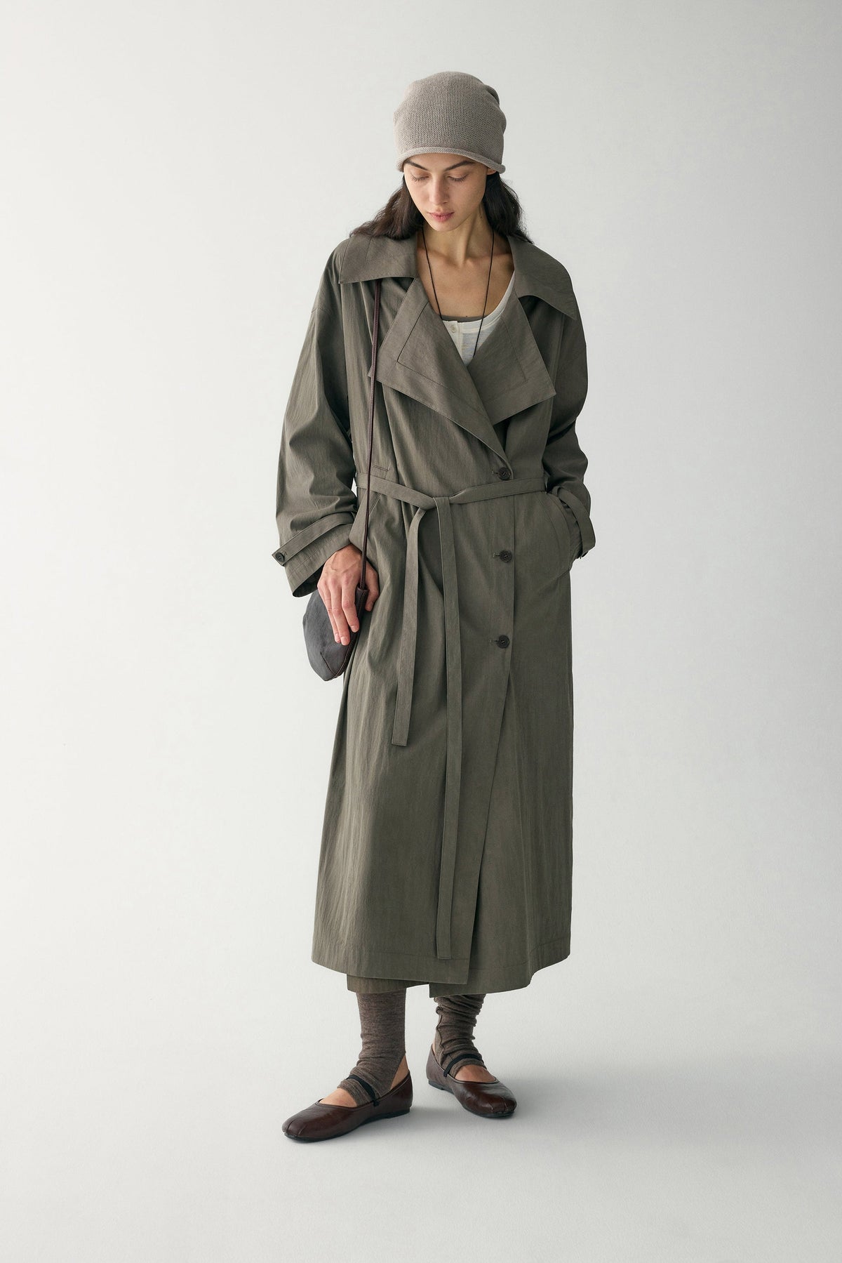 Elena | Trench Largo con Solapa Ancha