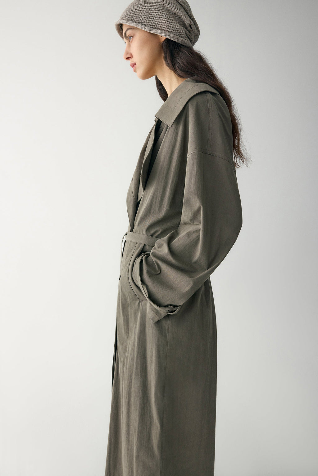 Elena | Trench Largo con Solapa Ancha