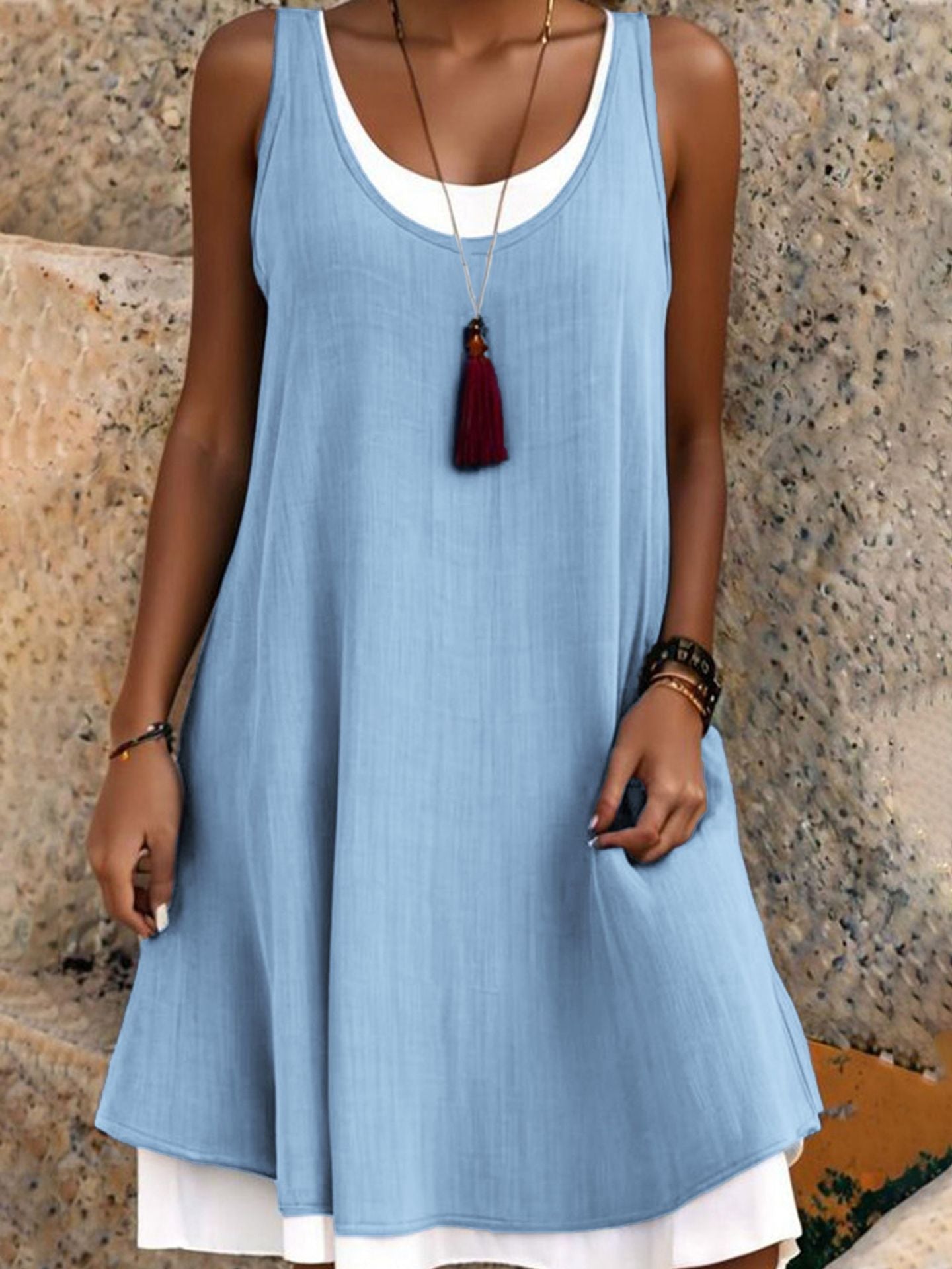 Nora | Vestido Dos Piezas de Tirantes, Corte Amplio y Cómodo