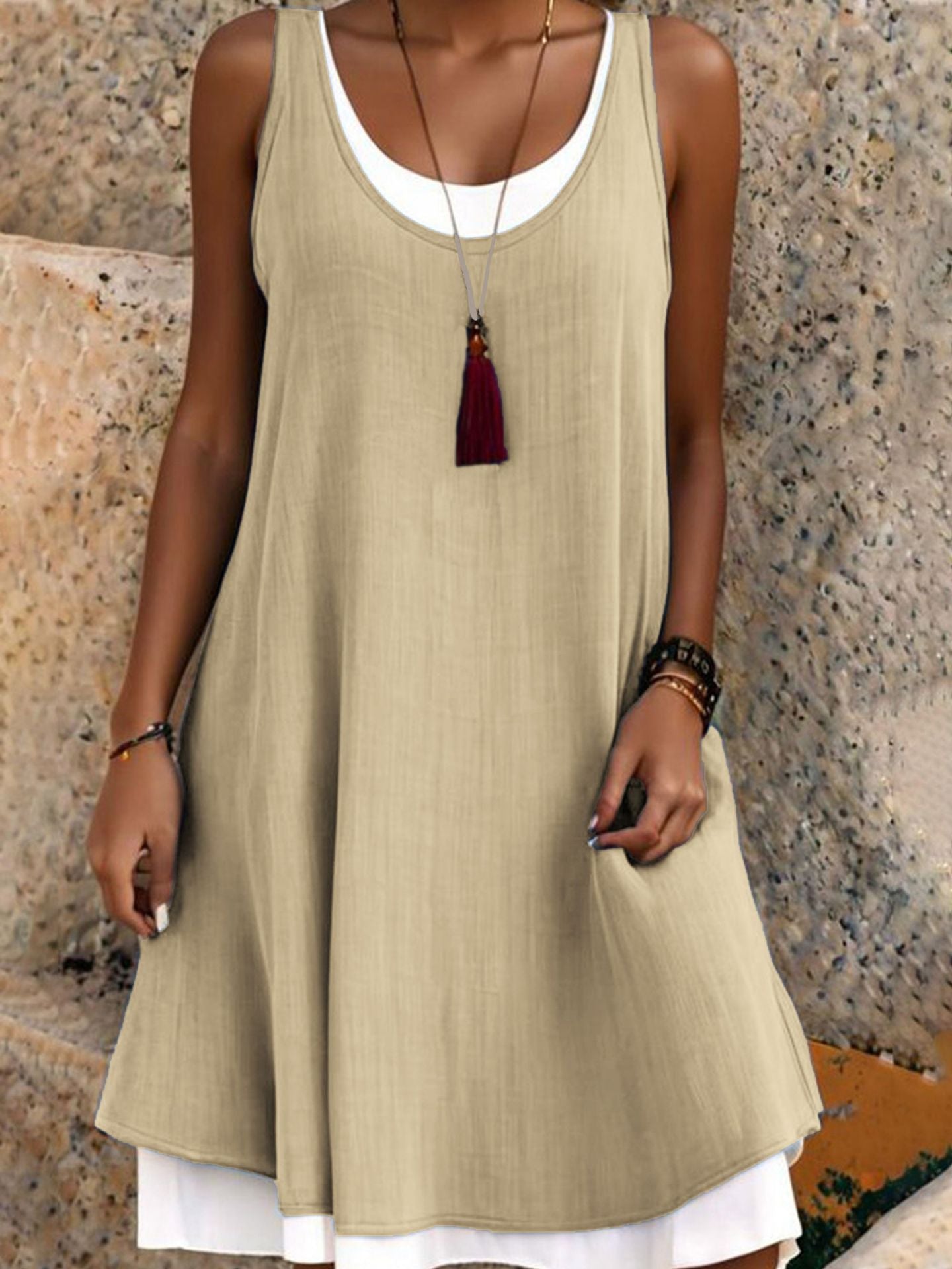 Nora | Vestido Dos Piezas de Tirantes, Corte Amplio y Cómodo