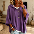 Eloísa | Jersey Poncho con Capucha en Morado