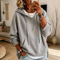 Emilia | Jersey Oversize con Capucha y Bolsillo Canguro en Gris Claro