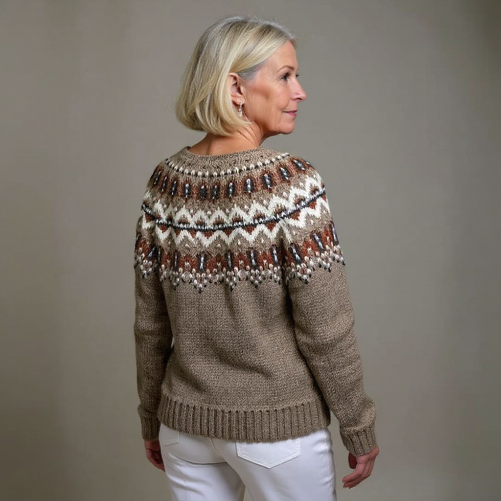 Natalia | Cárdigan de Punto Vintage con Canesú Artesanal
