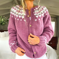 Olga | Cárdigan de Punto Nórdico con Canesú Jacquard