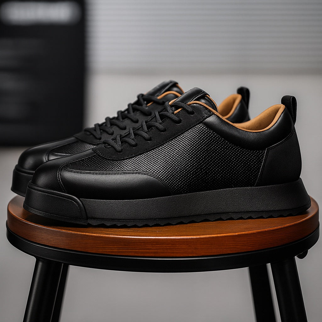 Darío | Zapatillas de Cuero Casual Hombre Suela Contrastante