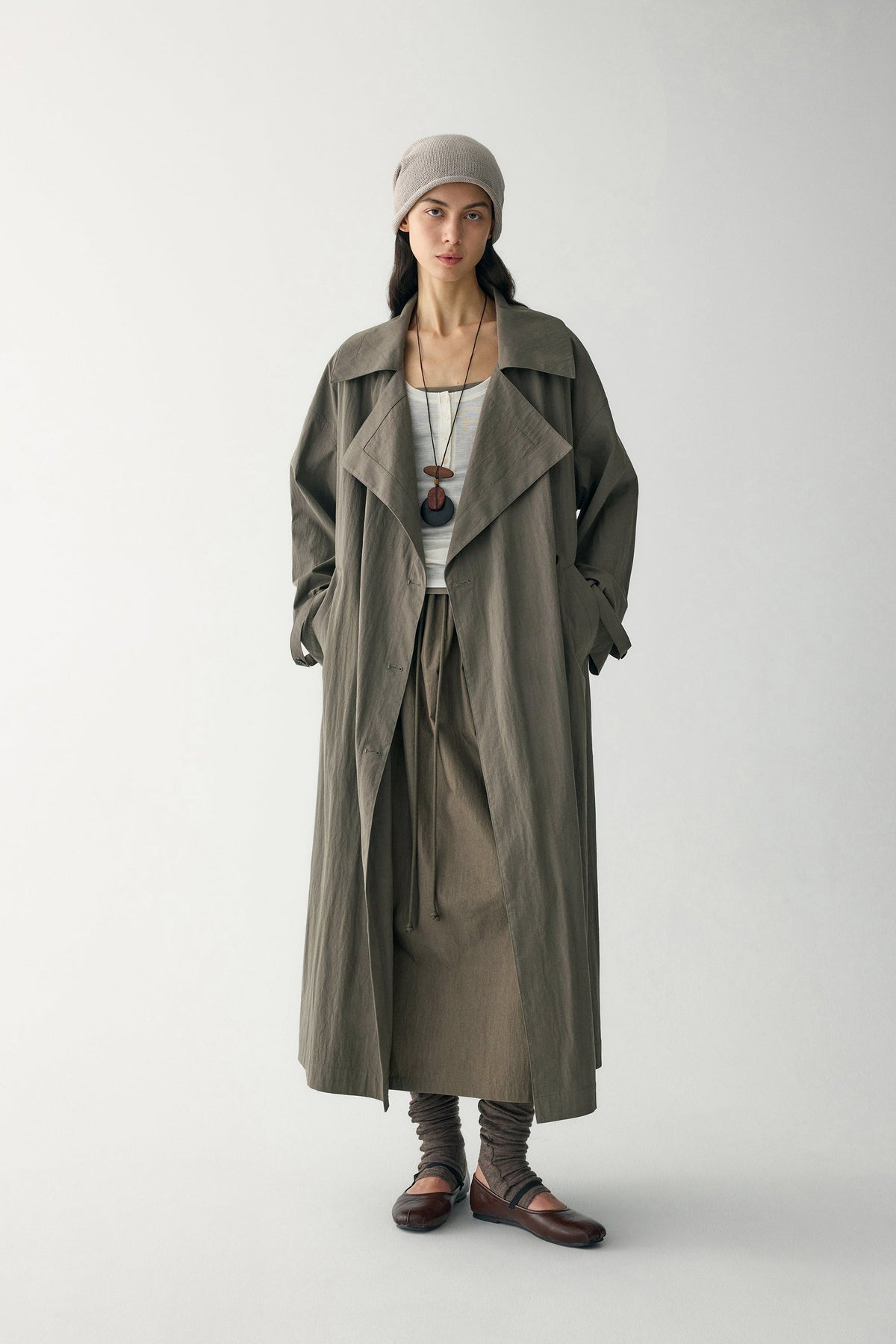 Elena | Trench Largo con Solapa Ancha