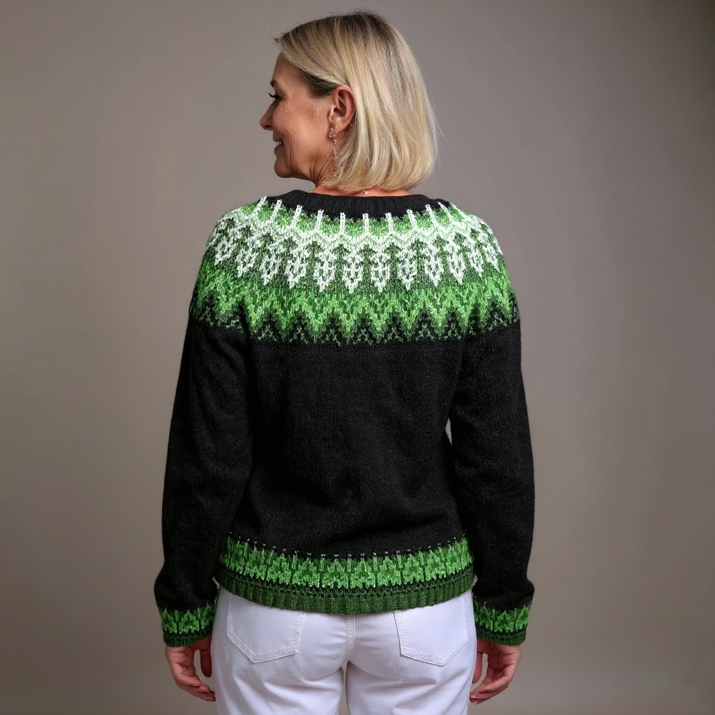 Mireia | Cárdigan de Punto Jacquard Estilo Fair Isle
