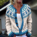Rita | Cárdigan de Punto Nórdico con Canesú Jacquard