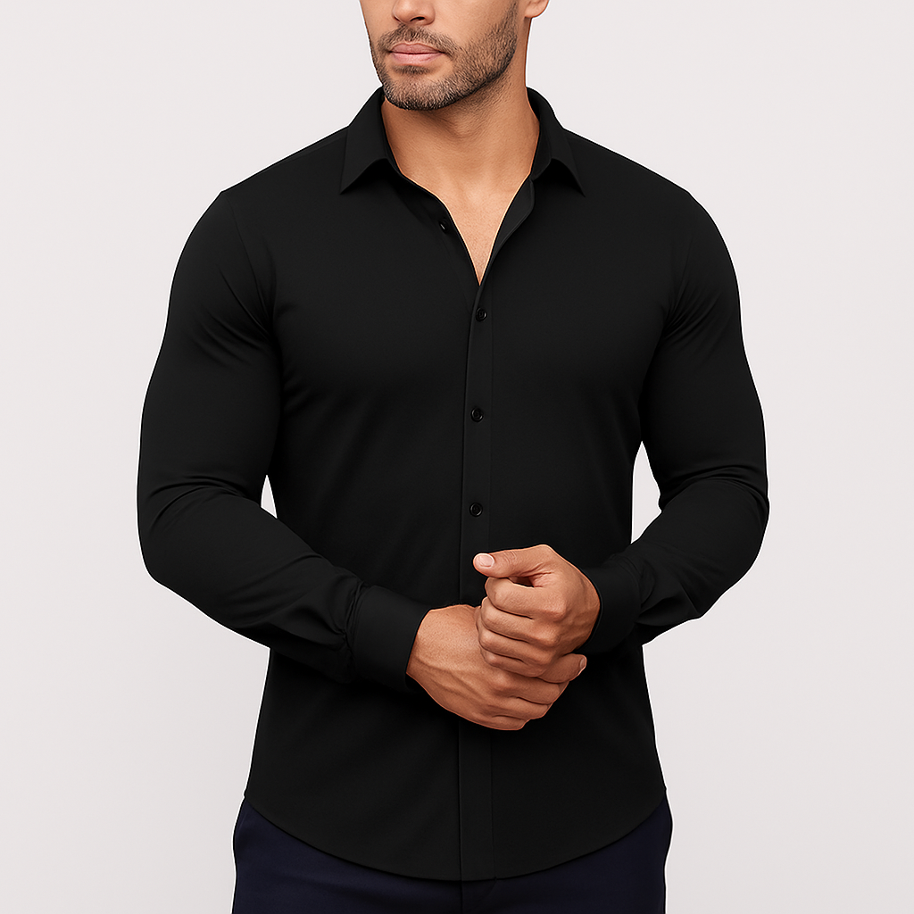 Iván | Camisa de Vestir de Manga Larga Hombre Ajustada