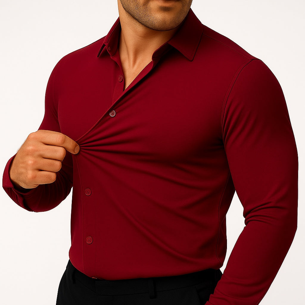 Iván | Camisa de Vestir de Manga Larga Hombre Ajustada