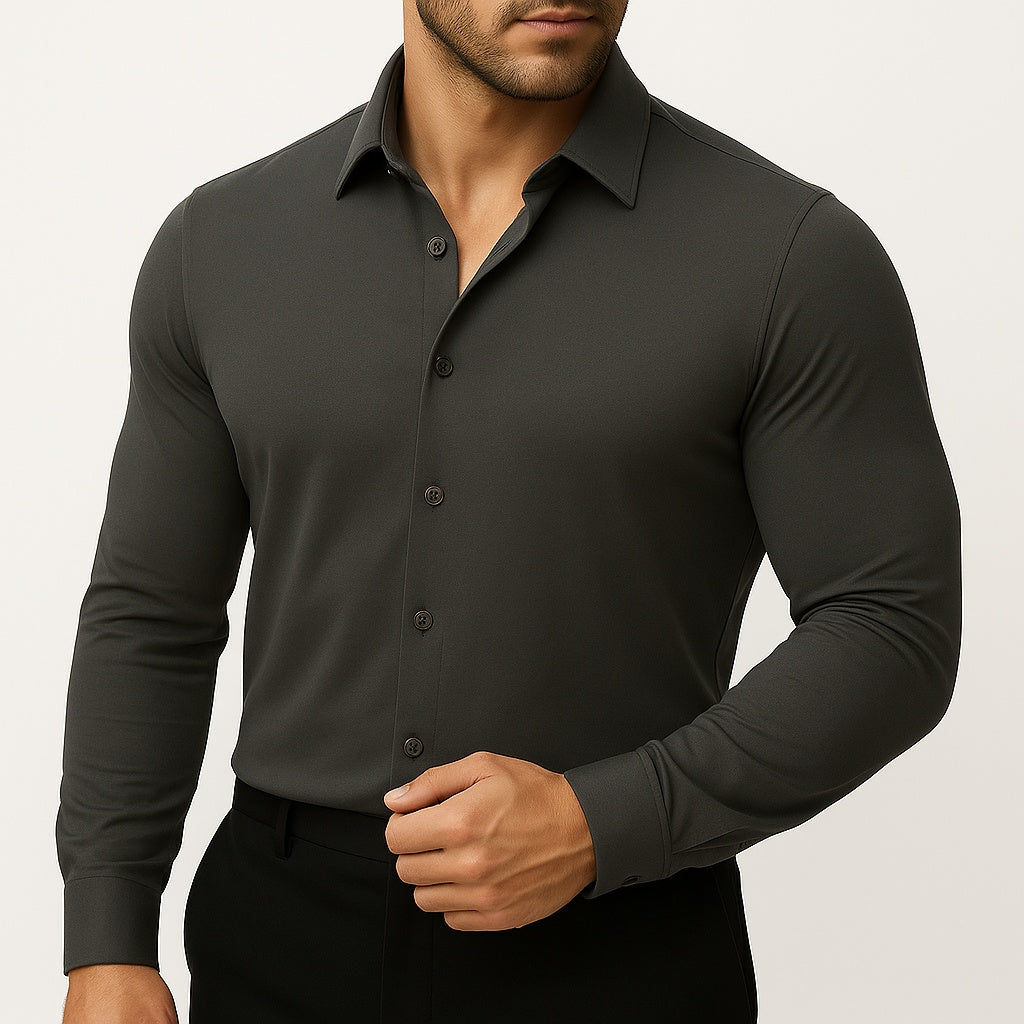 Iván | Camisa de Vestir de Manga Larga Hombre Ajustada