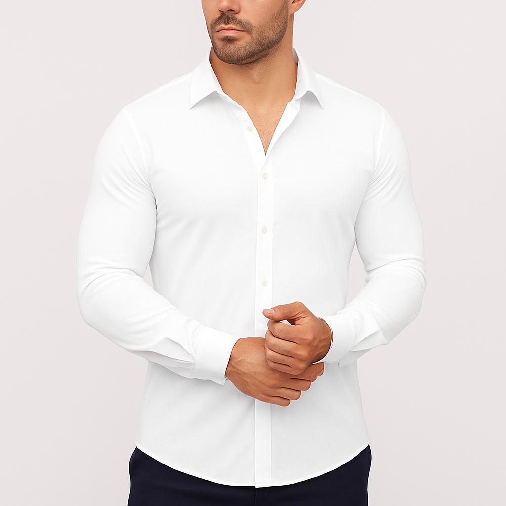 Iván | Camisa de Vestir de Manga Larga Hombre Ajustada
