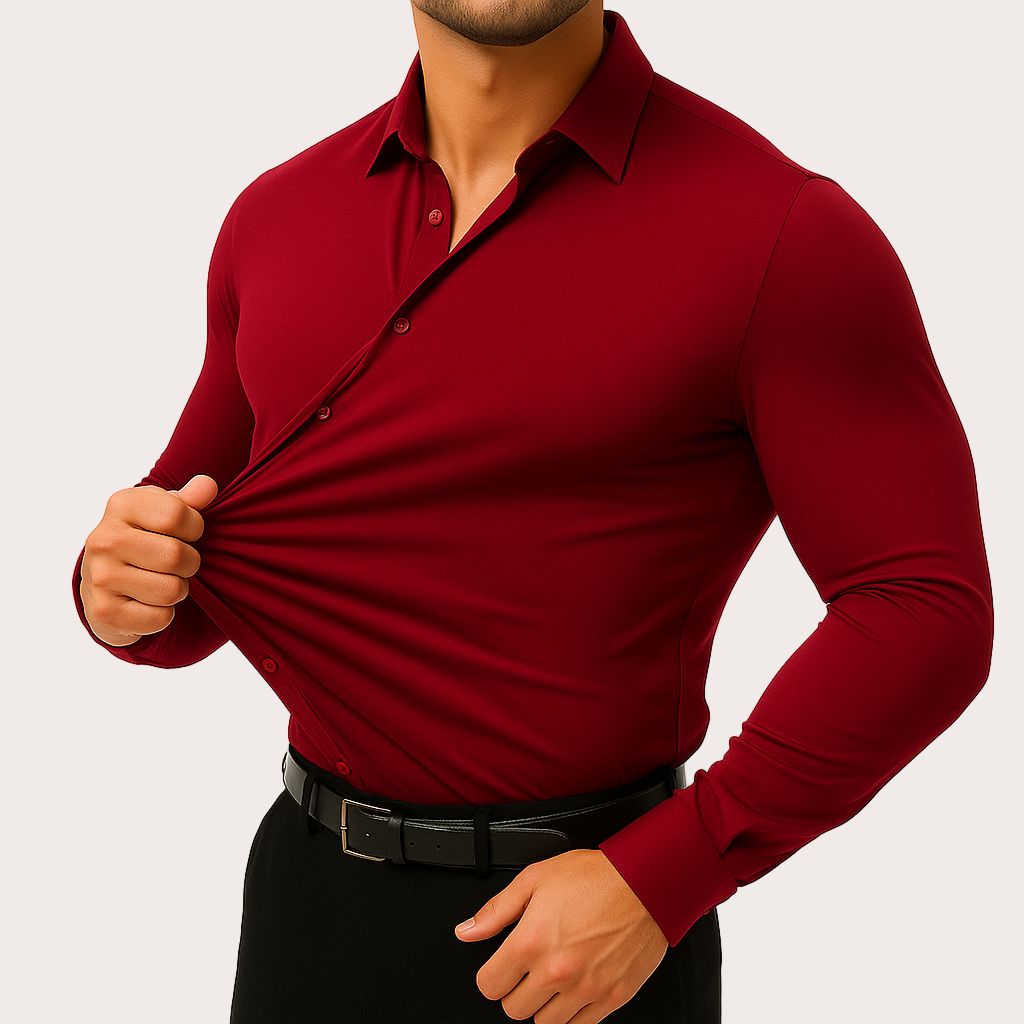 Iván | Camisa de Vestir de Manga Larga Hombre Ajustada