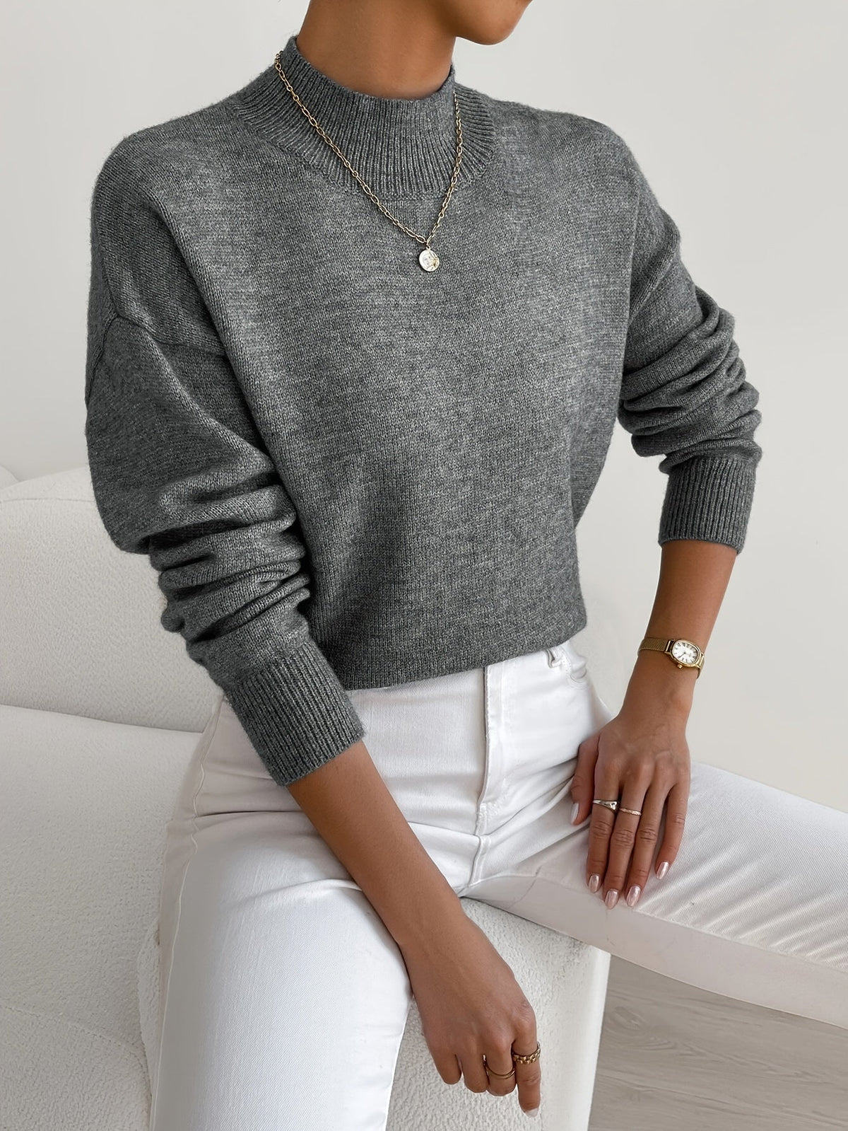 Leticia | Jersey de Punto Suave con Cuello Perkins