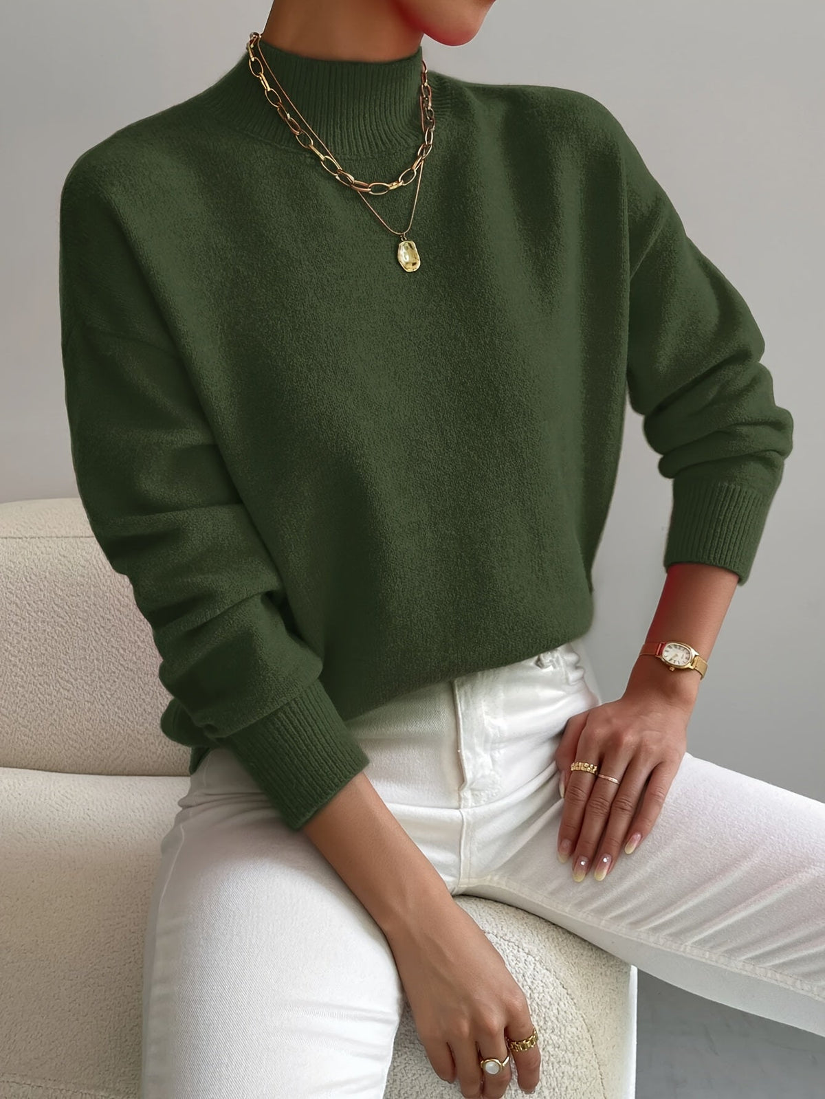 Leticia | Jersey de Punto Suave con Cuello Perkins