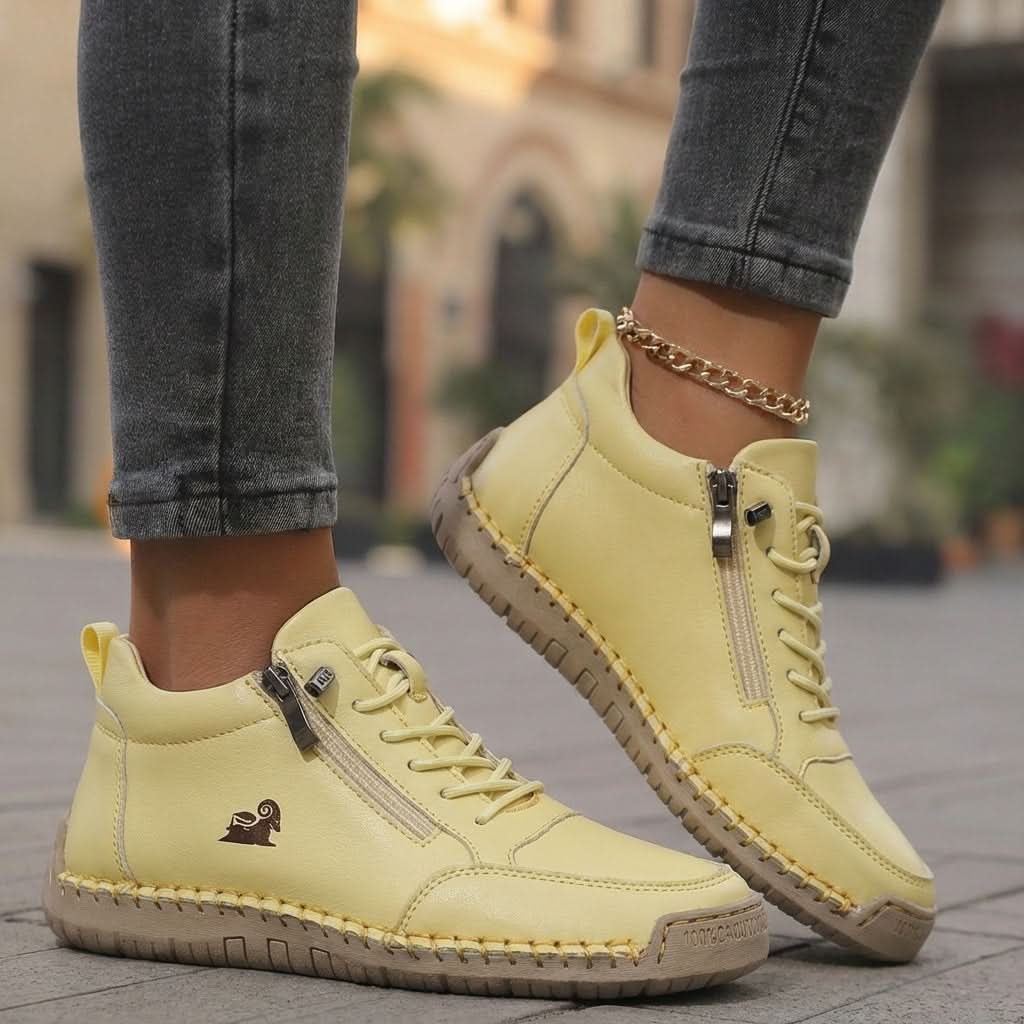 Belén | Zapatillas con Cremallera Lateral y Suela Masajeadora