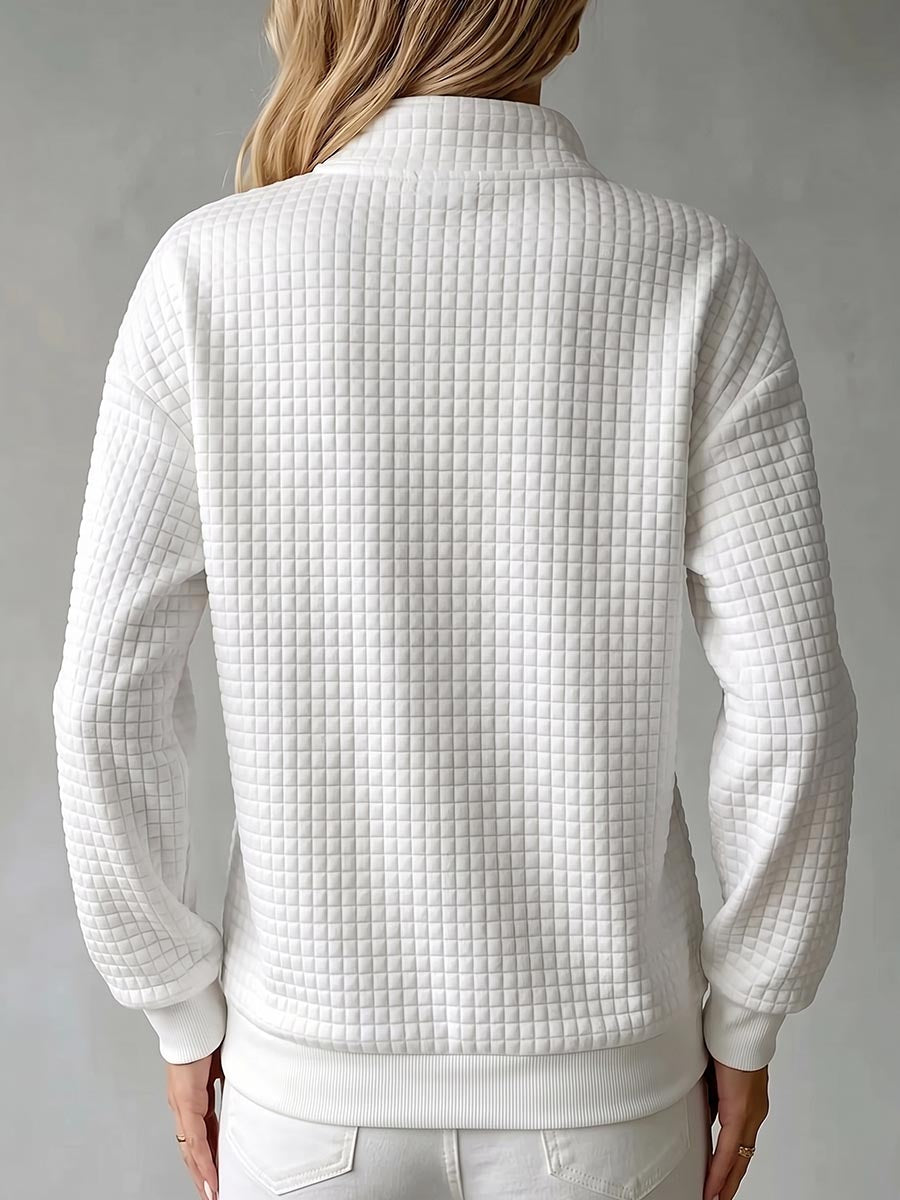 Begoña | Jersey de Punto Gofre con Cuello Alto y Cremallera