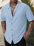Pablo | Camisa Estampada de Manga Corta Hombre Cuello Clásico
