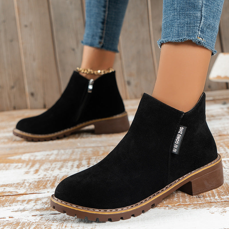 Almudena botines de ante - Negro